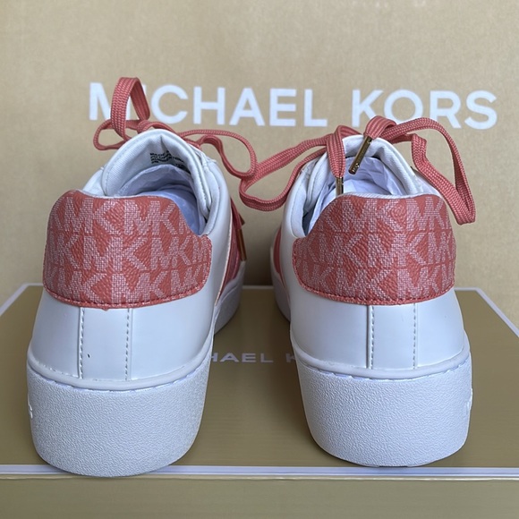 MICHAEL KORS POPPY STRIPE LACE UP NAPPA FAUX LEATHER SHERBERT WMNS - Picture 14 of 16